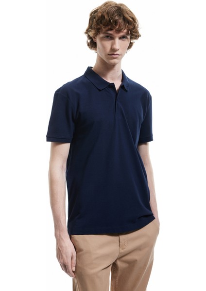 Kısa Kollu Pamuklu Pike Kumaş Polo Yaka Slim Fit Tişört fiyatları