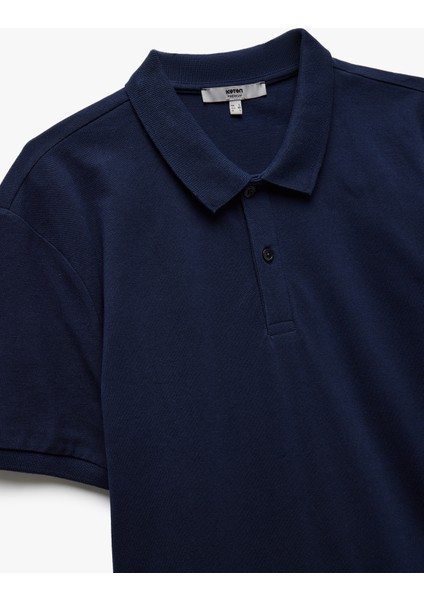 Kısa Kollu Pamuklu Pike Kumaş Polo Yaka Slim Fit Tişört indirimleri