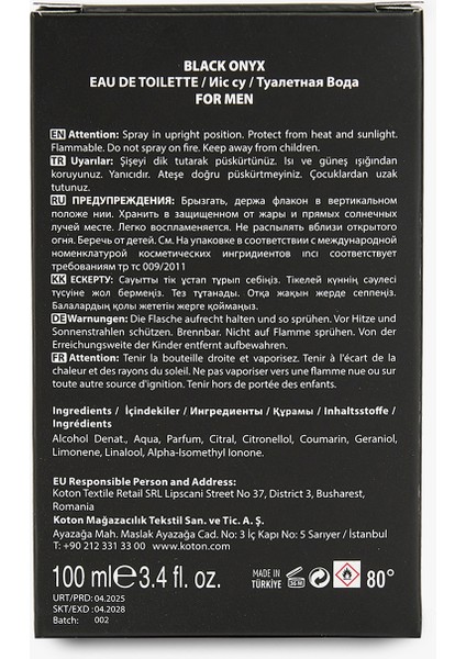 Parfüm Black Onyx 100 ml