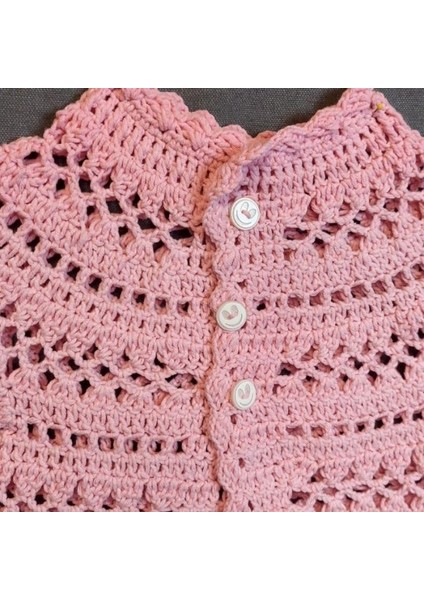1236 El Örgüsü Koton Ip Kız Çocuk Pembe Hırka - 0 / 6 Ay fiyatları