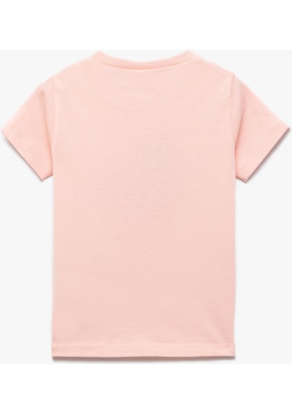 Pamuklu Kısa Kollu Skinny Fit Bisiklet Yaka Çilek Baskılı Tişört
