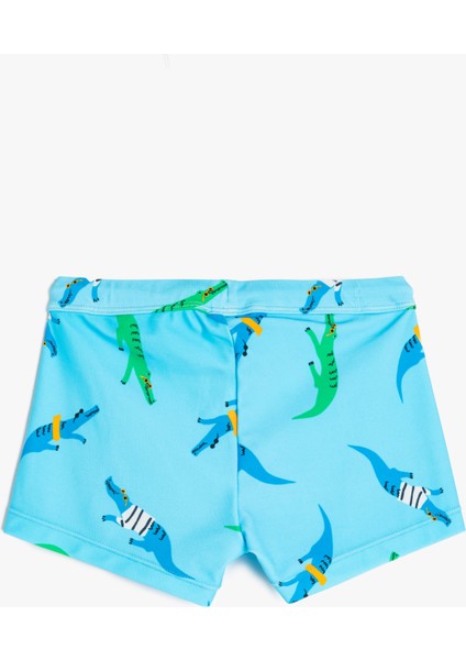 Beli Bağlamalı Timsah Baskılı Deniz Şortu fiyatları