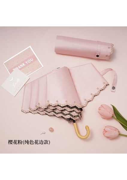 Anti-Uv Vinil Şemsiye, Hem Yağmur Hem De Parlaklık Için Kavisli Kancalı Mini Taşınabilir Güneş Koruma Şemsii (Yurt Dışından) fiyatları