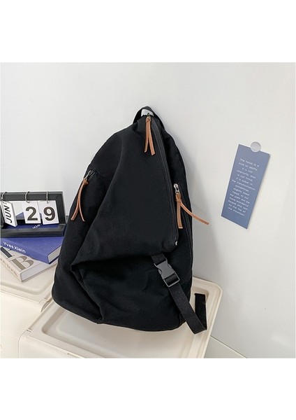 Sırt Çantası Erkek Yıkanmış Tuval Japon ve Kore Niş Sırt Çantası Düz Renk Retro Üst Seviye Çift Tarzı Katlanır Sırt Çantası (Yurt Dışından) fiyatları