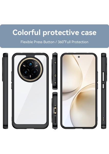 Oppo Realme P3 Pro Kılıf, Şeffaf Tasarımlı Darbeye Dayanıklı Telefon Kılıfı, Tampon Hibrit Şeffaf Kapak Oppo Realme P3 Pro (Yurt Dışından)