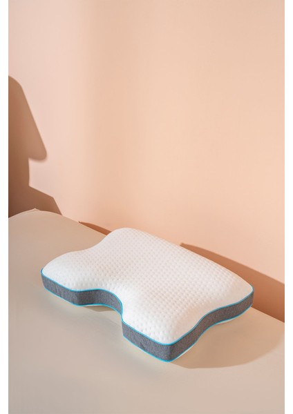 Boyun Destekli Ortopedik Visco Yastık Horlama Yastığı 55X40X12/10 cm