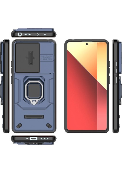 Xiaomi Redmi Note 14S Kayar Kamera Kapağı, Döndürülmüş Halka Destekli Askeri Sınıf Darbeye Dayanıklı Koruyucu Kılıf (Yurt Dışından) fiyatları