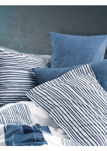 Modern Çift Kişilik Nevresim Takımı Solito Indigo