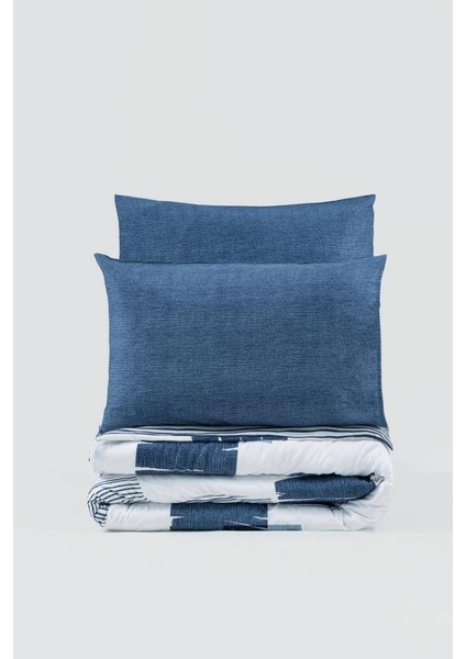 Modern Çift Kişilik Nevresim Takımı Solito Indigo