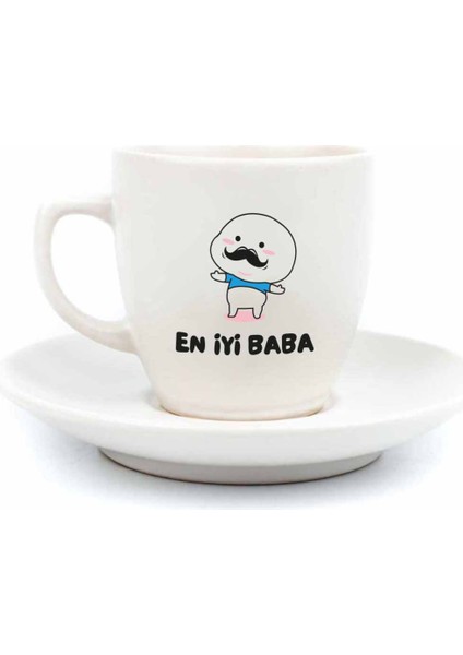 En Iyi Baba Krem Türk Kahvesi Fincanı - Babalar Günü Hediyesi Türk Kahvesi Fincanı