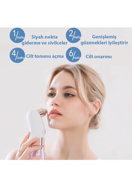 Yüz temizleme siyah nokta temizleme cihazı 6 Adet Başlık şarjlı vakumlu akne sivilce temizleme modelleri