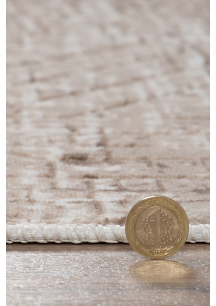 Kaymaz Taban Yıkanabilir Modern Salon Mutfak Oturma Odası Çocuk Odası Halısı 5002 Vizon indirimleri