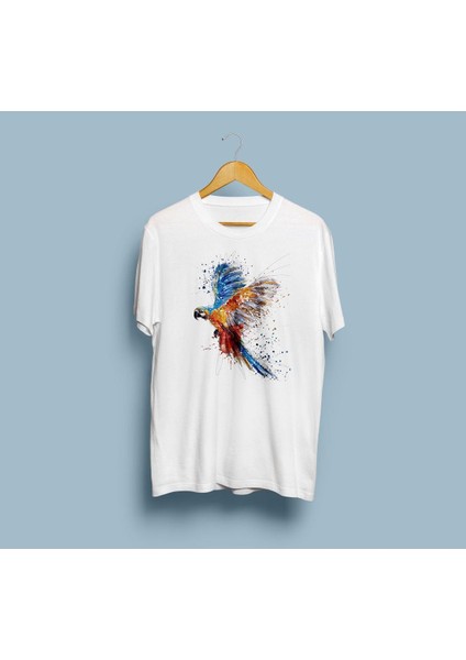 Oversize Parrots/papağan Tasarımlı T-Shirt