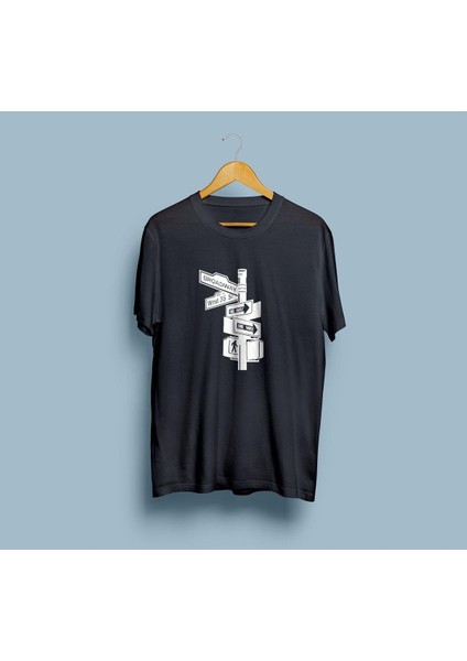 Oversize West Side Tabelaları Tasarımlı T-Shirt