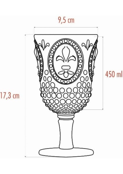 Akrilik Bal 6'lı Kadeh & Su Meşrubat Kahve Yanı Bardağı 450 ml