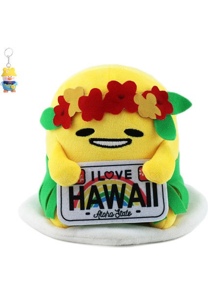 Hawaii Gitar Tembel Yumurta Peluş Oyuncak Pankart Tembel Yumurta Karikatür Bebek Bebek (Yurt Dışından)