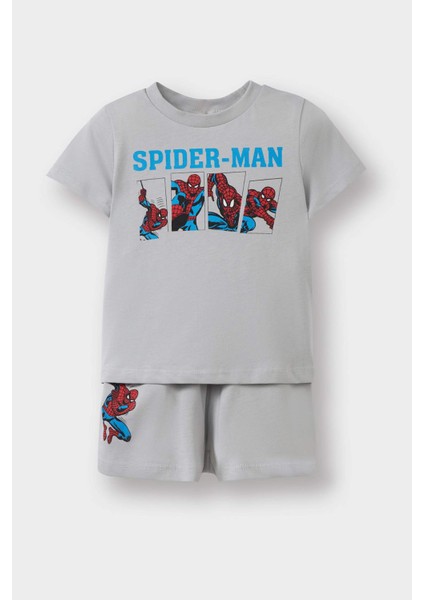 Erkek Bebek Marvel Comics Pijama Takımı Kısa Kollu Penye Üst Esnek Belli Şort E4782A525HS