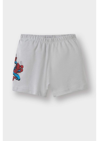 Erkek Bebek Marvel Comics Pijama Takımı Kısa Kollu Penye Üst Esnek Belli Şort E4782A525HS