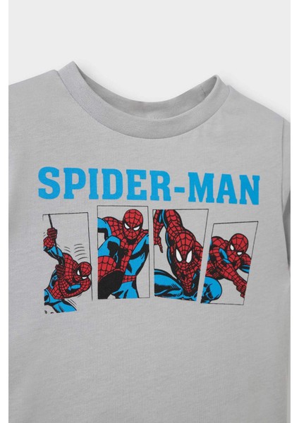 Erkek Bebek Marvel Comics Pijama Takımı Kısa Kollu Penye Üst Esnek Belli Şort E4782A525HS