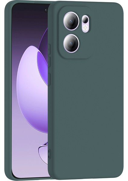 Oppo Reno 13F Uyumlu Kılıf Lansman Içi Kadife Silikon Yeşil fiyatları