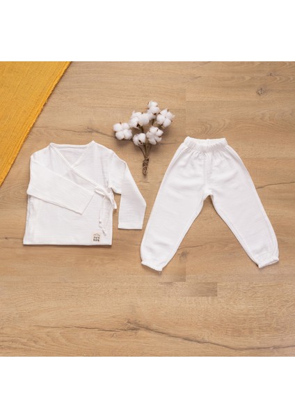 Müslin Bebek Takımı Bağcıklı Model Alt Üst Set %100 Doğal Pamuk fiyatları