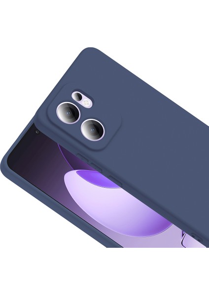 Oppo Reno 13F Uyumlu Kılıf Lansman Içi Kadife Lacivert + Ekran Koruyucu modelleri