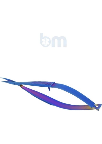 Mikrocerrahi Mavi Uzun Tip Mikro Makas 4.5 Inç Künt Uçlu Avuç Içi Yuvarlak Sap Castroviejo Yaylı Eğitim Materyali modelleri