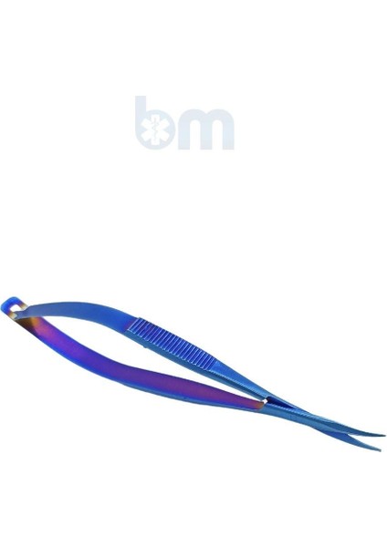 Mikrocerrahi Mavi Uzun Tip Mikro Makas 4.5 Inç Künt Uçlu Avuç Içi Yuvarlak Sap Castroviejo Yaylı Eğitim Materyali fırsatları