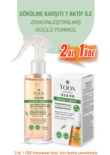 Hızlı Saç Uzatan, Saç Dölüme Karşıtı, 7 Aktifli Biberiyeli Saç Serumu 50 ml - Bakım Suyu 200 ml