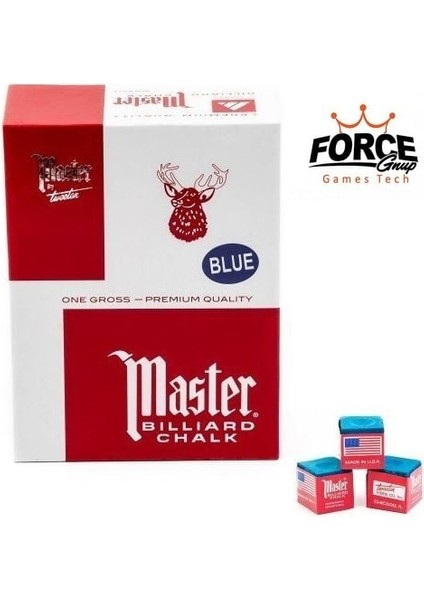 Bilardo Tebeşiri Master Gros Tebeşir 144 Lü Mavi