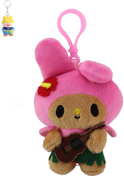 Hawaii Siyah Deri Kedi Jingle Yumurta Sarısı Kardeş Anahtarlık Yumurta Sarısı Kardeş Peluş Bebek Kolye (Yurt Dışından)