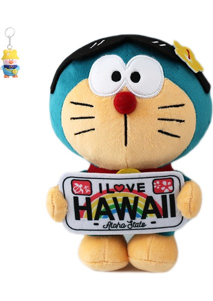 Siyah Deri Kitty Jingle Kedi Bebek Doraemon Peluş Oyuncak Ananas Doraemon Karikatür Bebek (Yurt Dışından)