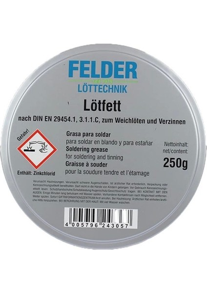 Lehim Pastası Lötfett 250 gr