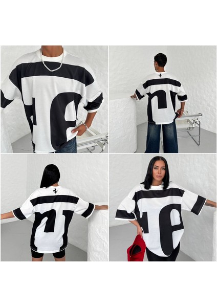 Kaliteli Oversıze Tişört - Ferra At Renkli T-Shırt