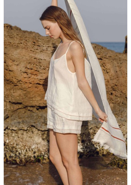 Lole Keten ve Tencel™ Kadın Şort Krem - Somon