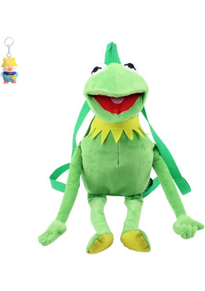 Yeşil Kurbağa Bebek El Kukla Yeşil Kurbağa Okul Çantası Peluş Oyuncak Bebek Ventriloquizm Performansları Sahne Hediyeleri (Yurt Dışından)