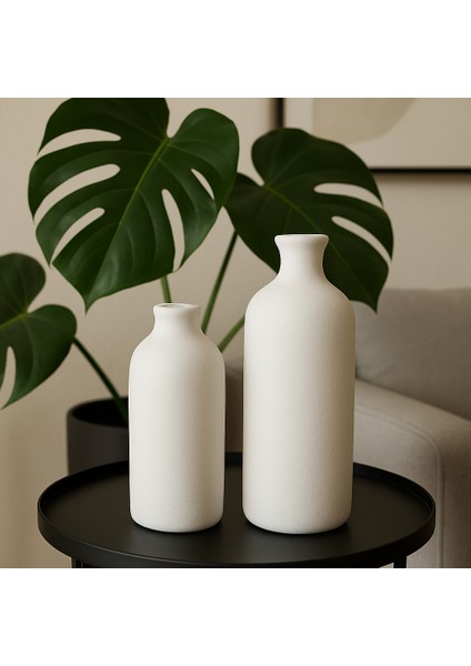 2'li Dekoratif Beyaz Vazo Seti fırsatları