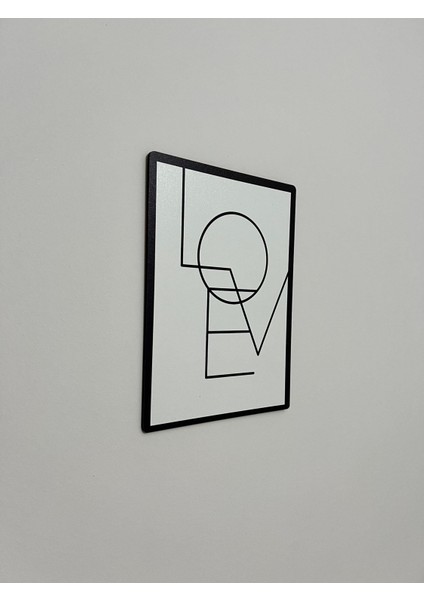 Love Yazılı Minimal Çizgisel Duvar Tablosu