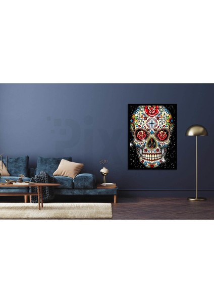 Kafatası 30 *40 cm Pixart Sanat Elmas Mozaik Tablo Diamond Türkiye fiyatları