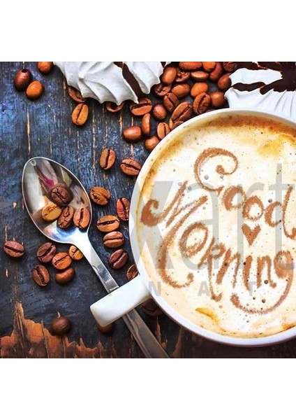 Kupada Kahve 35*35CM Pixart Sanat Elmas Mozaik Tablo Diamond Türkiye