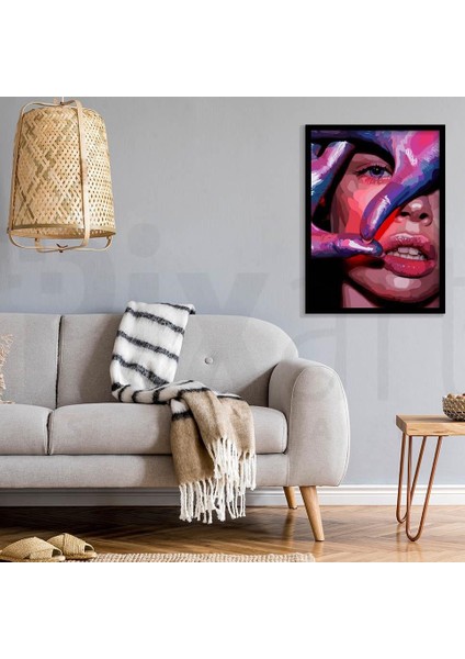 Mor Kadın 30 *40 cm Pixart Sanat Elmas Mozaik Tablo Diamond Türkiye modelleri
