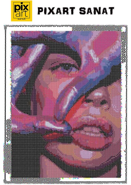 Mor Kadın 30 *40 cm Pixart Sanat Elmas Mozaik Tablo Diamond Türkiye fırsatları