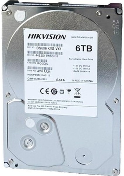Hıkvısıon 6tb 5400RPM 256MB Sata3 DS60HKVS-VX1 Güvenlik HDD