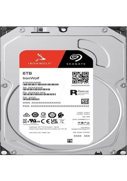 Ironwolf ST6000VN006 3.5\" 6 Tb 5400 Rpm Sata3 Hardisk