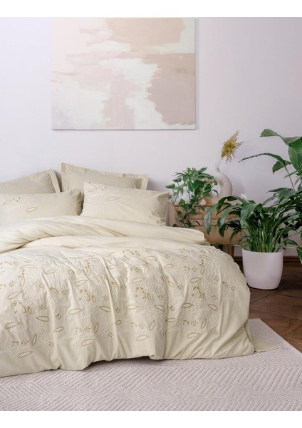 Cotton Keten Çift Kişilik Lapelis Nevresim Takımı