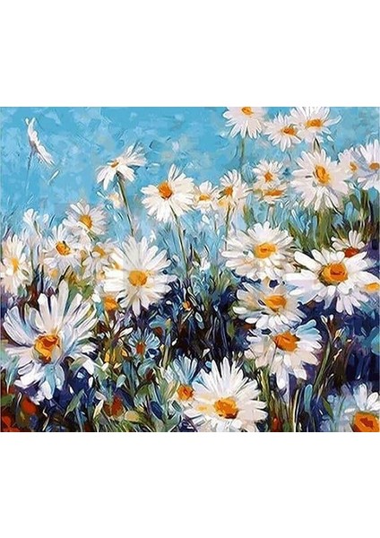 Papatya 35*35 cm Pixart Sanat Elmas Mozaik Tablo Diamond Türkiye