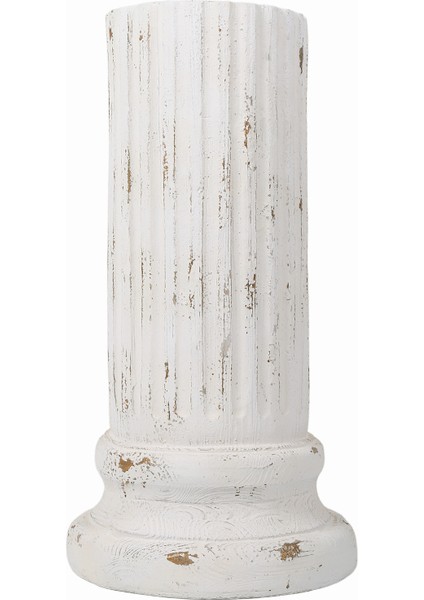 Yuvarlak Antik Kaide Beyaz 46X46X87 cm