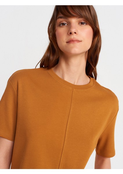 31218 Dikiş Detaylı T-Shirt-A.kiremit modelleri