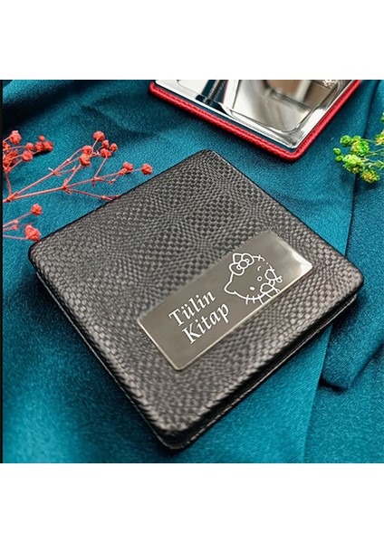 Kişiye Özel İsimli Hello Kitty Baskılı Kare Deri Ayna Çanta, Cep ve Makyaj Aynası fiyatları