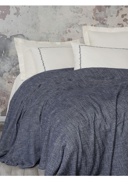 Embrova Şönil Çift Kişilik Yatak Örtüsü/pike Takımı Loom Lacivert
